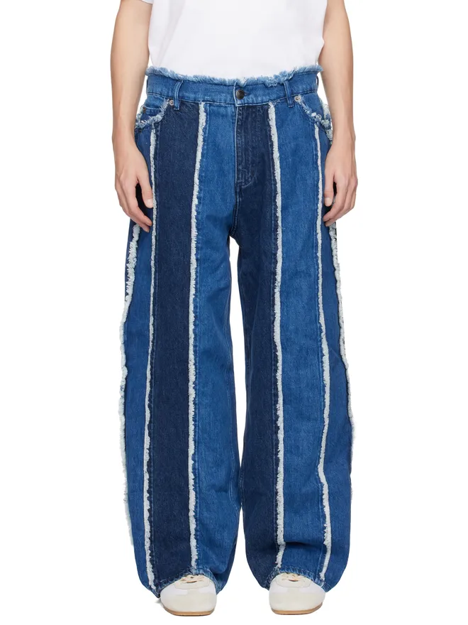 Charles Jeffrey LOVERBOY Charles Jeffrey LOVERBOY Clash of Clansエディション フレイド ストライプ ジーンズの商品画像