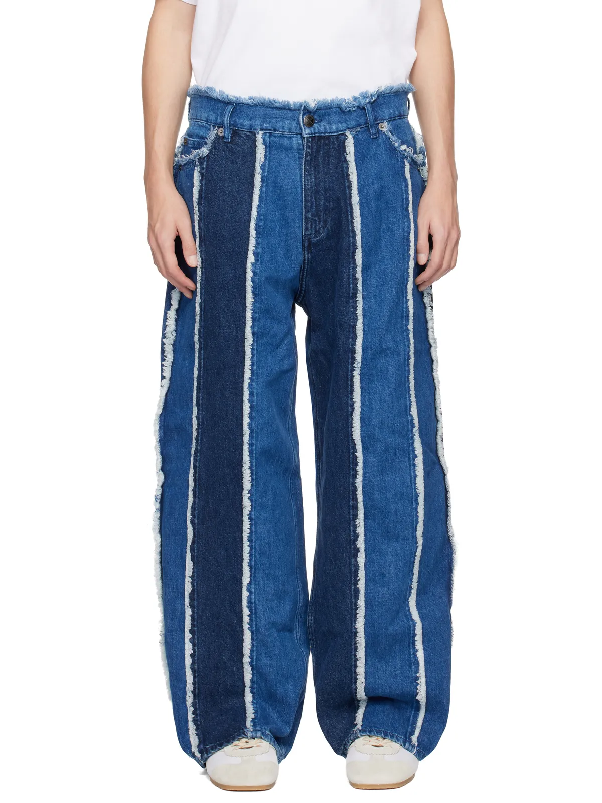 Charles Jeffrey LOVERBOY Clash of Clansエディション フレイド ストライプ ジーンズ - 画像1