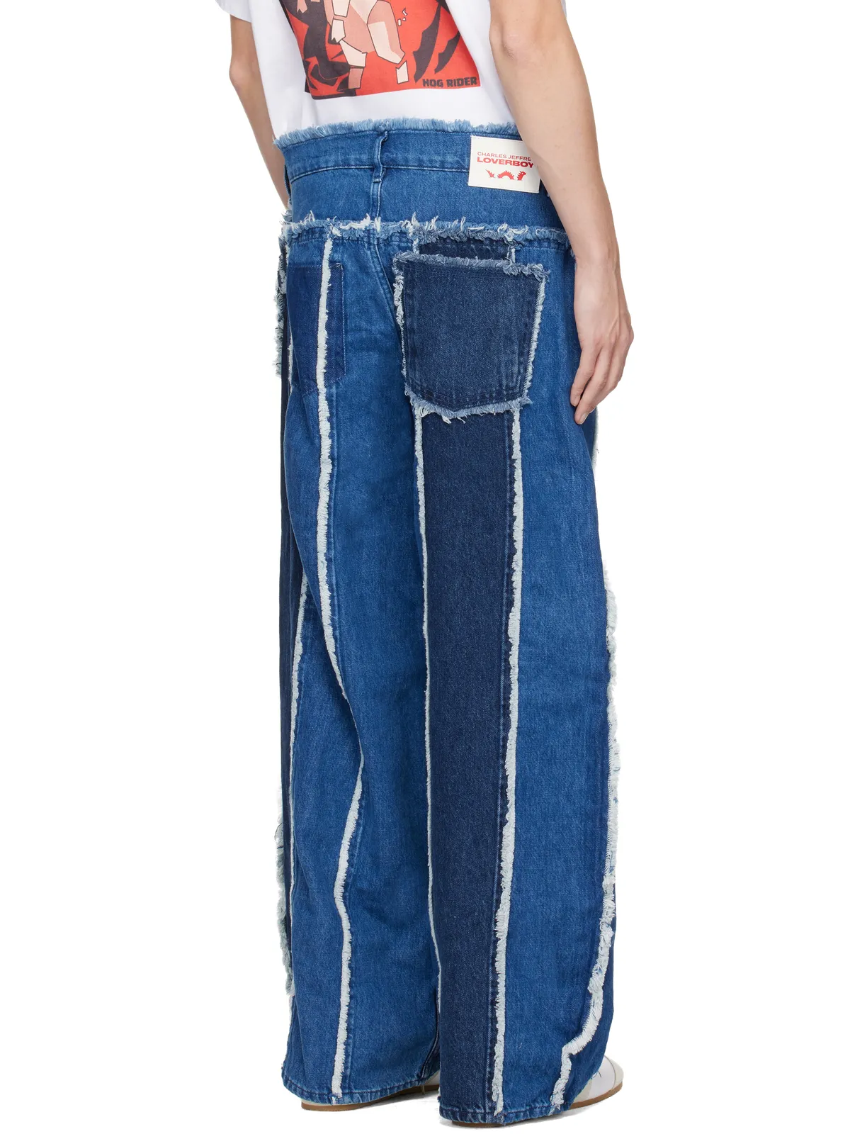 Charles Jeffrey LOVERBOY Clash of Clansエディション フレイド ストライプ ジーンズ - 画像3