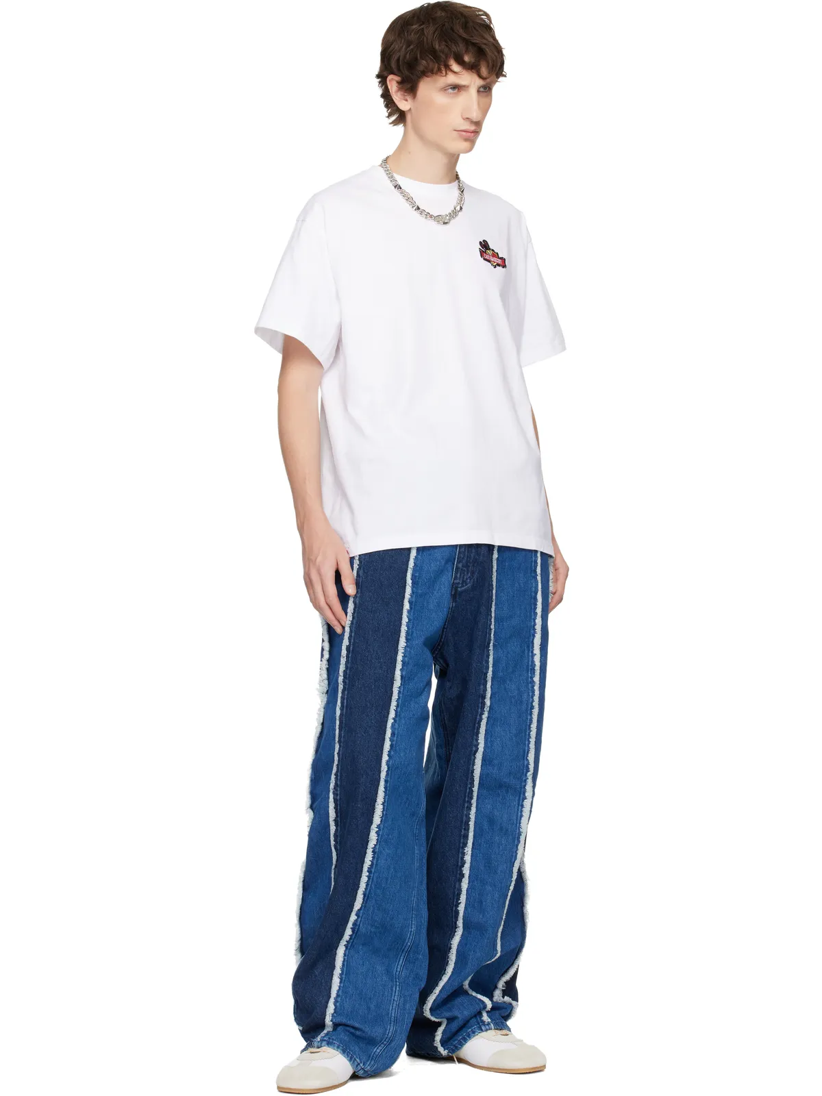 Charles Jeffrey LOVERBOY Clash of Clansエディション フレイド ストライプ ジーンズ - 画像4