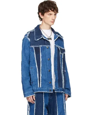 Charles Jeffrey LOVERBOY Clash of Clansエディション フレイド ライン デニムジャケット - サムネイル2