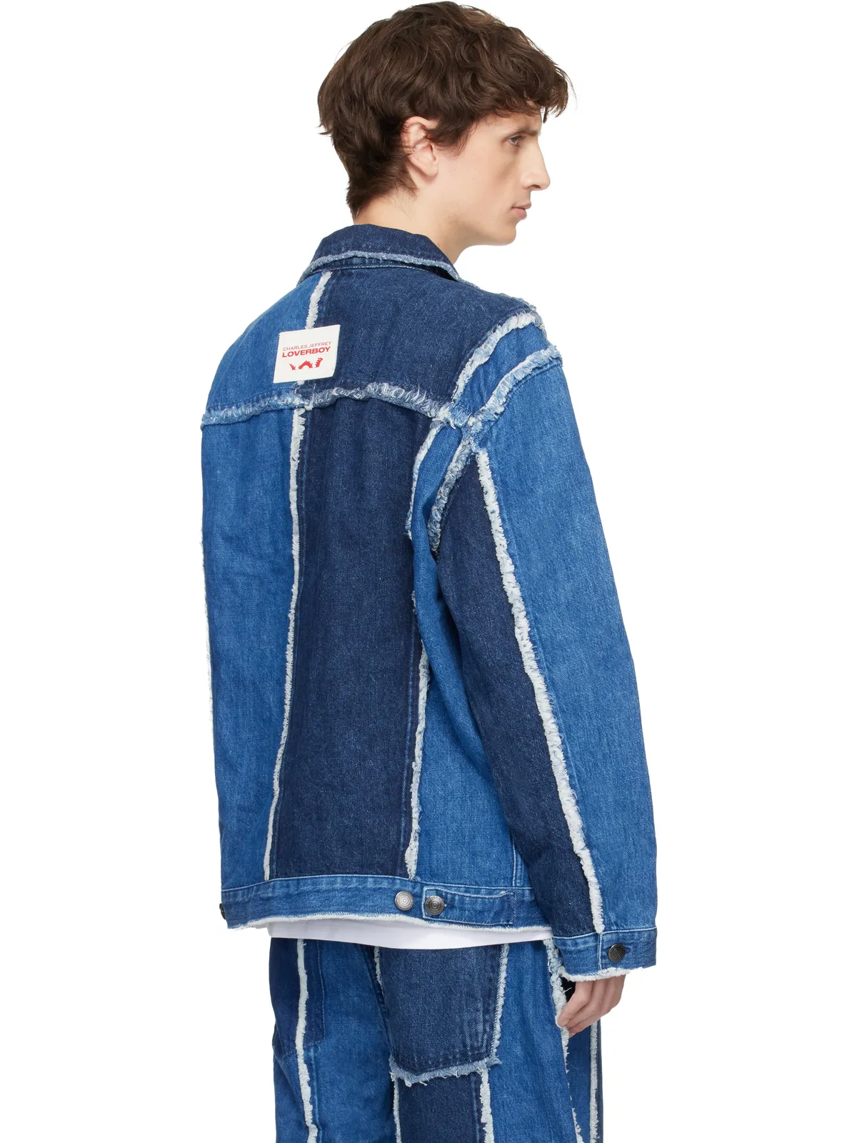 Charles Jeffrey LOVERBOY Clash of Clansエディション フレイド ライン デニムジャケット - 画像3