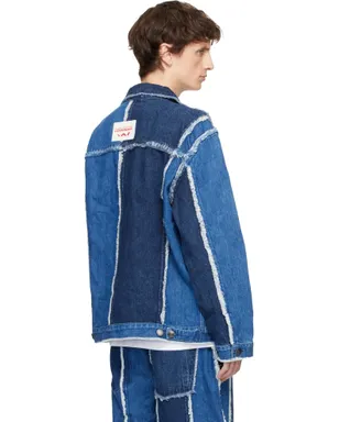 Charles Jeffrey LOVERBOY Clash of Clansエディション フレイド ライン デニムジャケット - サムネイル3