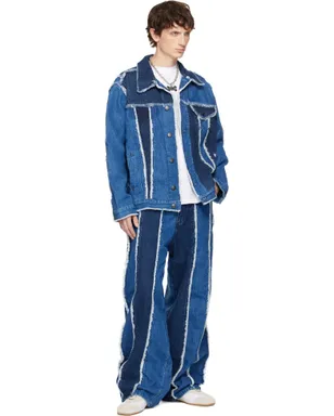 Charles Jeffrey LOVERBOY Clash of Clansエディション フレイド ライン デニムジャケット - サムネイル4