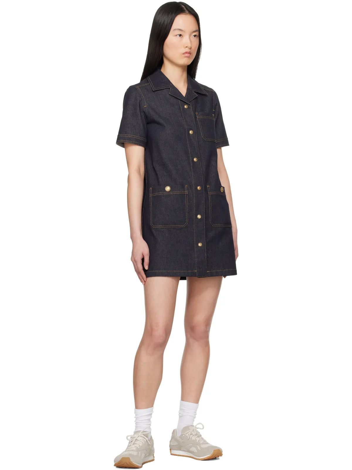 Moncler デニム ミニ シャツワンピース - 画像5