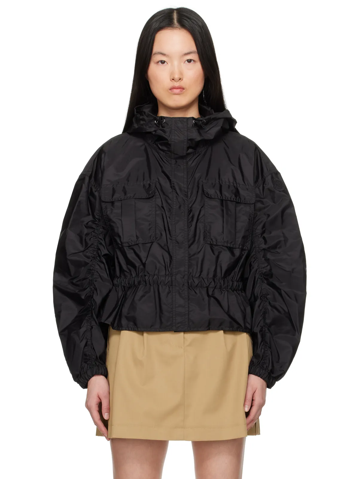 Moncler Curton フード付き ペプラムジャケット - 画像1