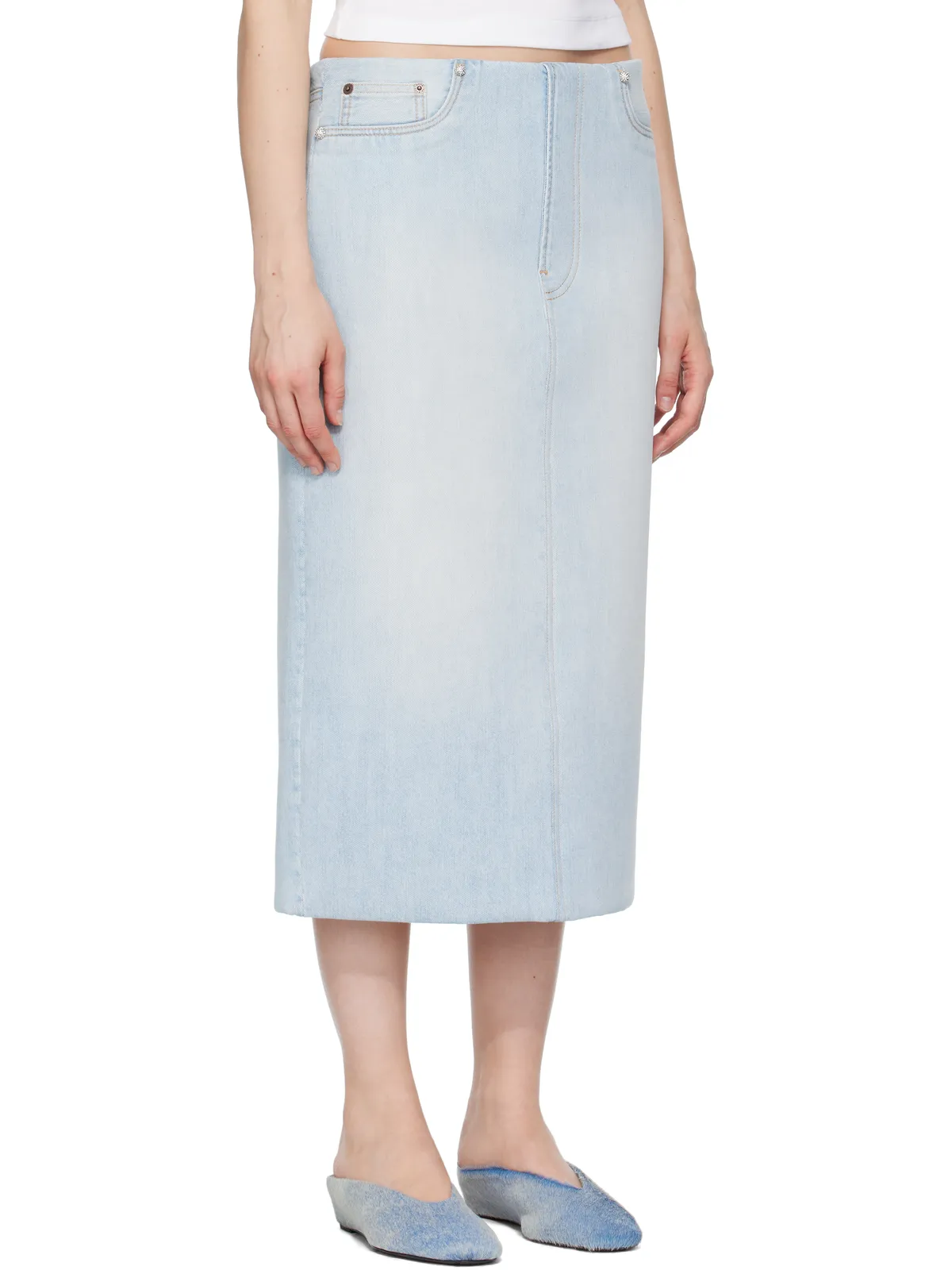 Acne Studios パネル デニム ミディアムスカート - 画像2