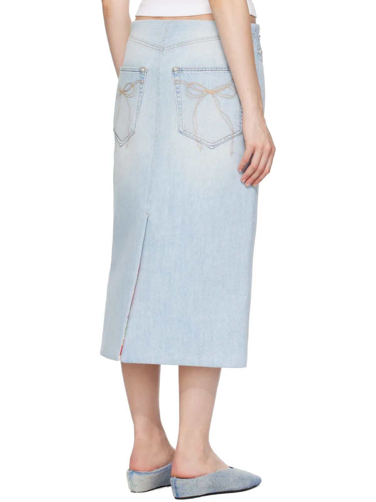 Acne Studios パネル デニム ミディアムスカート - 画像3