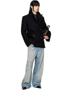 Acne Studios ウール ダブルブレスト コート - サムネイル4