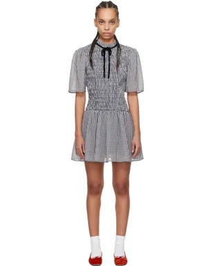 Ganni Mini Smock シアー チェック ミニワンピース - サムネイル1