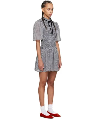 Ganni Mini Smock シアー チェック ミニワンピース - サムネイル2