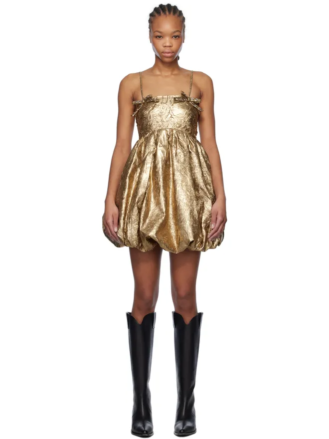 Ganni Ganni ギャザー ストラップ ミニドレスの商品画像