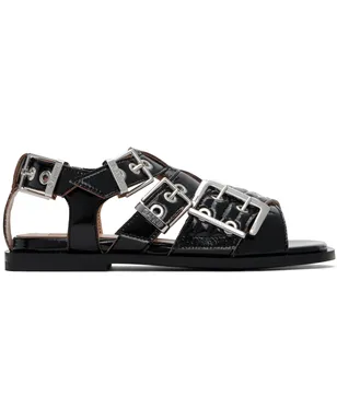 Ganni Feminine Buckle ストラップ ナプラック フラットサンダル - サムネイル1