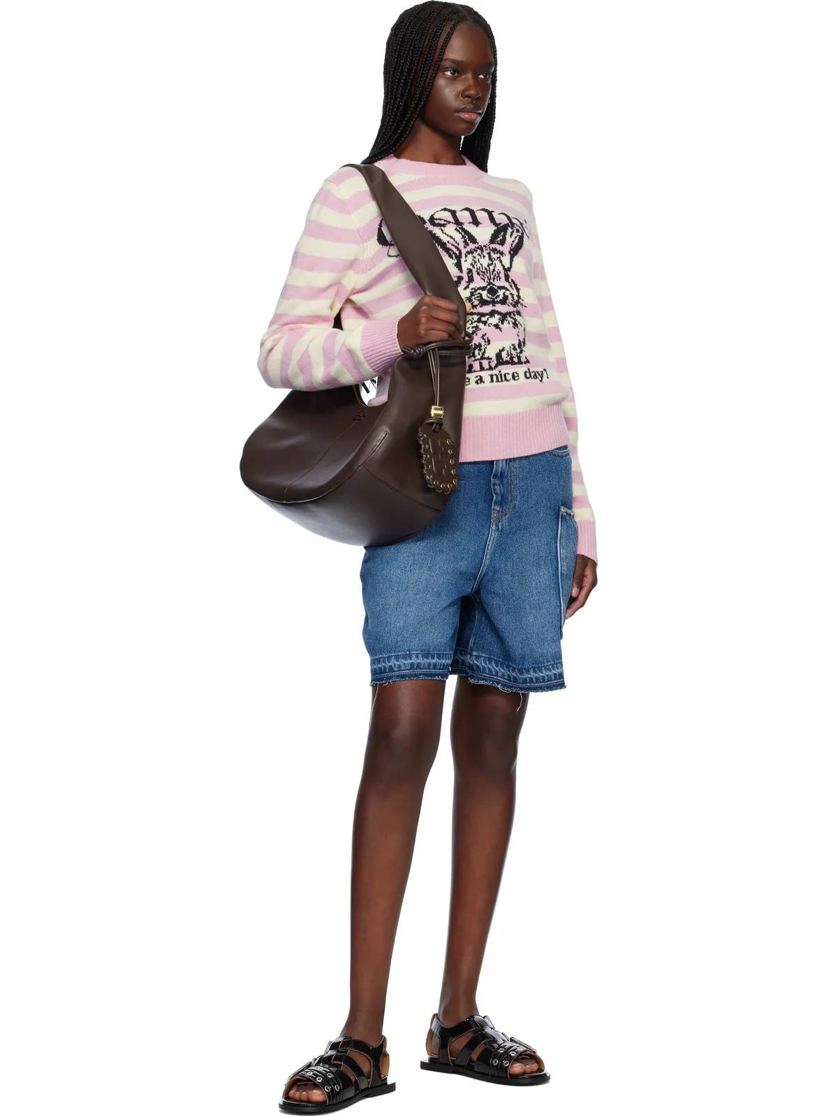 Ganni Feminine Buckle ストラップ ナプラック フラットサンダル - 画像5