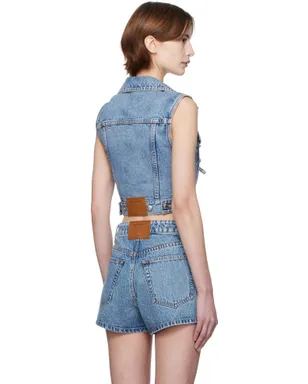 Alexander Wang Clear Bead Hotfix デニムベスト - サムネイル3