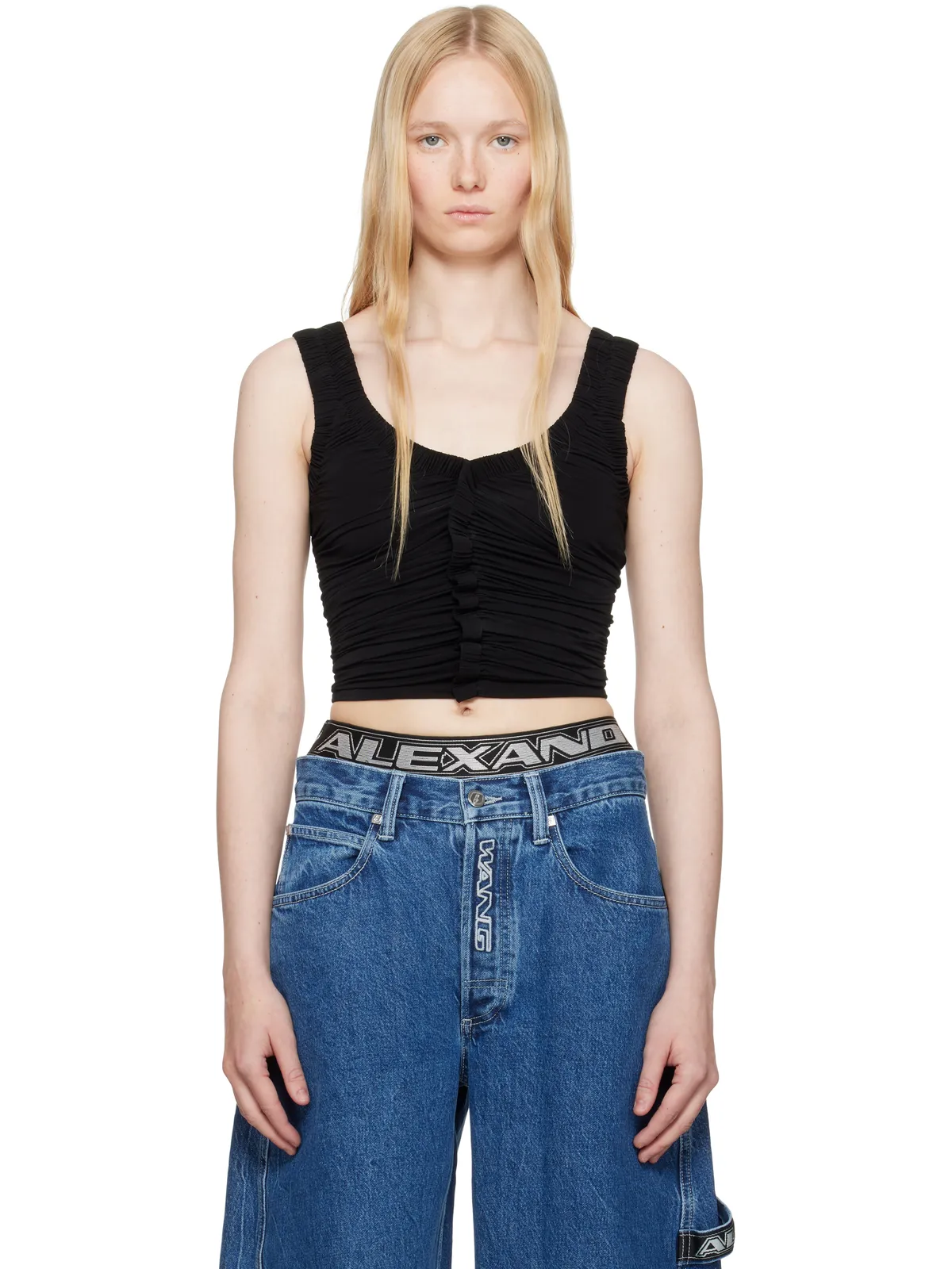 Alexander Wang シアー ルーシュ タンクトップ - 画像1