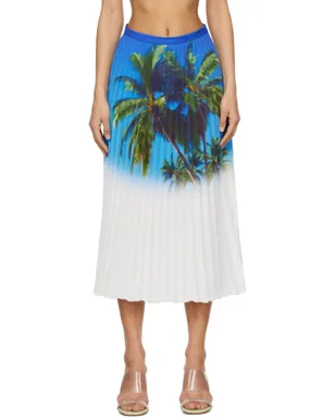 MM6 Maison Margiela Archive Print プリーツ ミディアムスカート - サムネイル1