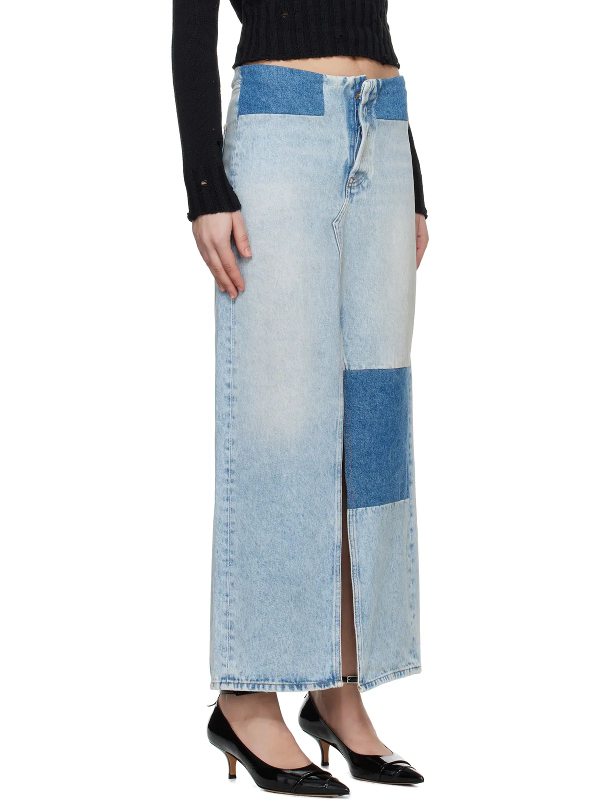MM6 Maison Margiela パネル デニム マキシスカート - 画像2