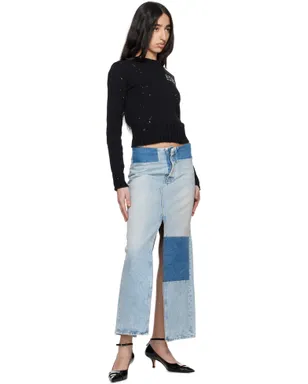 MM6 Maison Margiela パネル デニム マキシスカート - サムネイル4