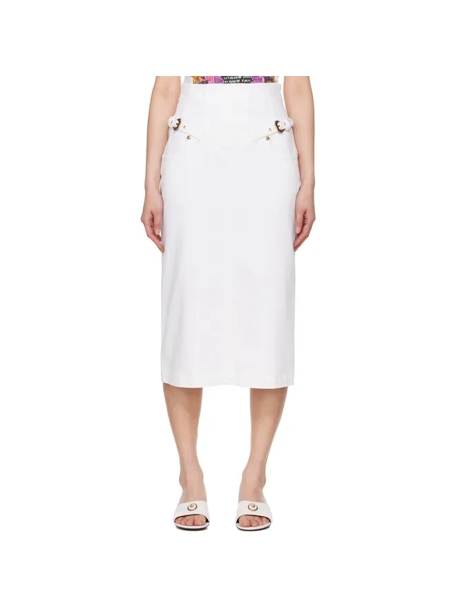 Versace Jeans Couture Versace Jeans Couture バロック バックル デニム ミニスカートの商品画像