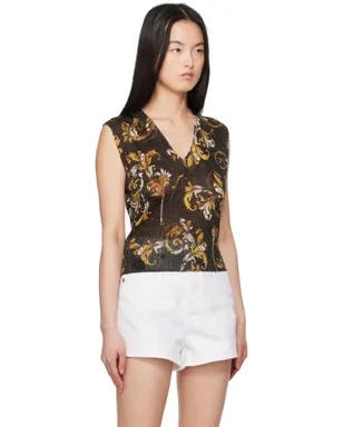 Versace Jeans Couture アウトライン バロッコ ルレックス ベスト - サムネイル2
