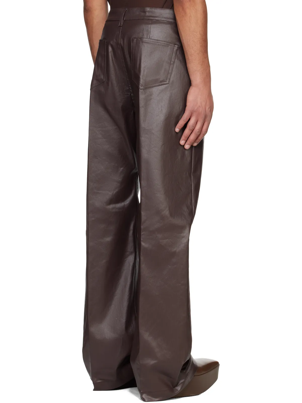 Rick Owens Hollywood Geth コーティング ジーンズ - 画像3