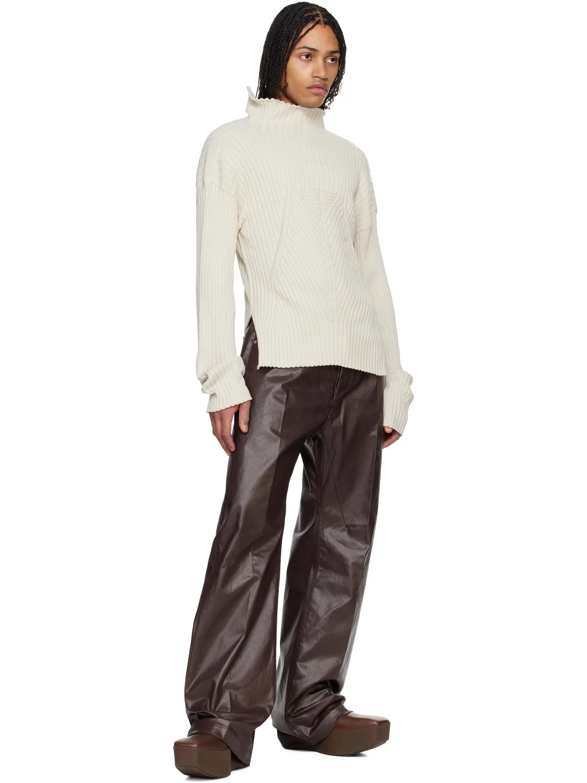 Rick Owens Hollywood Geth コーティング ジーンズ - 画像4