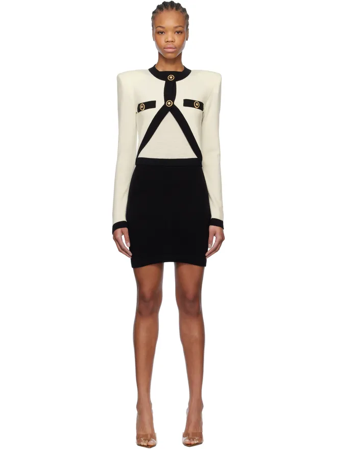 BALMAIN BALMAIN トロンプルイユ ニット ミニワンピースの商品画像