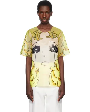 Pushbutton Crying Girl オーバーサイズ ビニール Tシャツ - サムネイル1