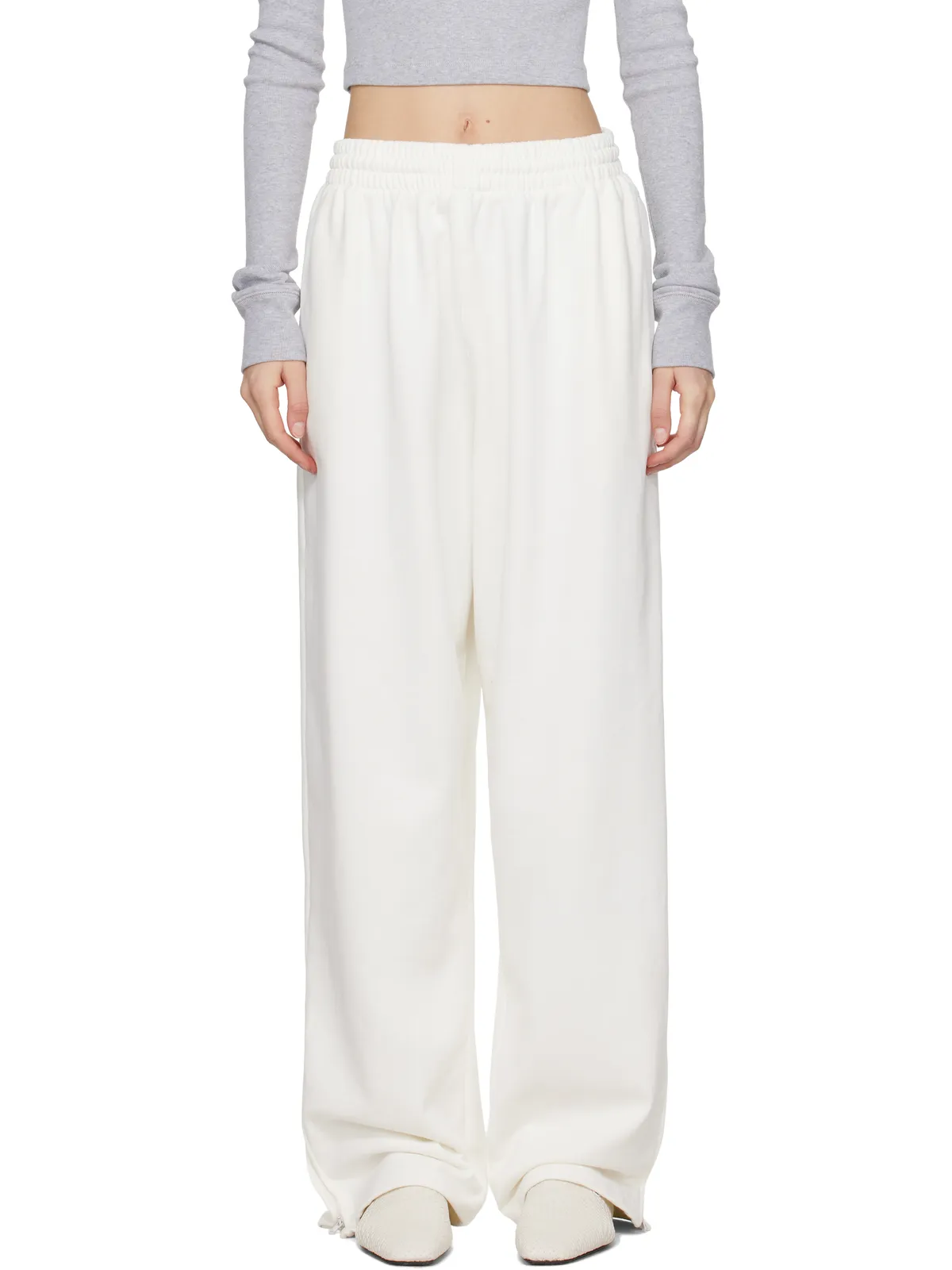 WARDROBE.NYC Hailey Bieberエディション オフホワイト HB トラック スウェットパンツ - 画像1