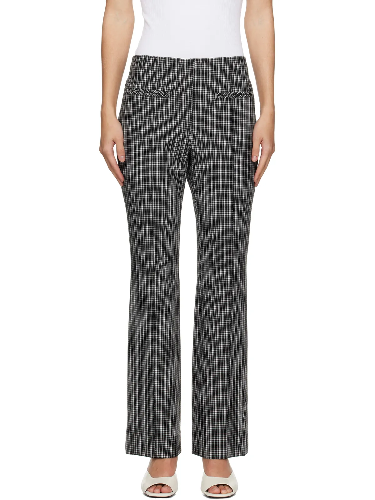 Proenza Schouler Proenza Schouler White Labelコレクション ブラック＆ホワイト Isadora トラウザーズ - 画像1