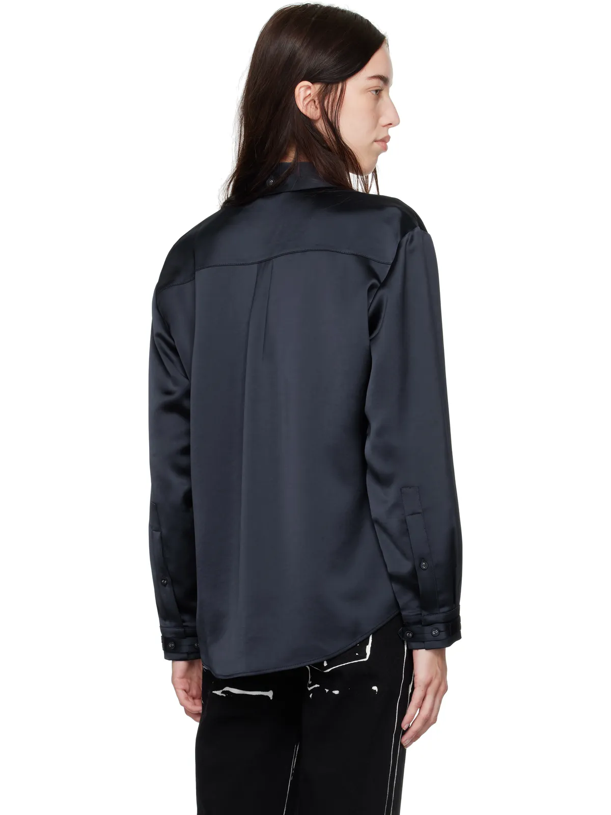 Proenza Schouler Proenza Schouler White Labelコレクション ネイビー Raven シャツ - 画像3