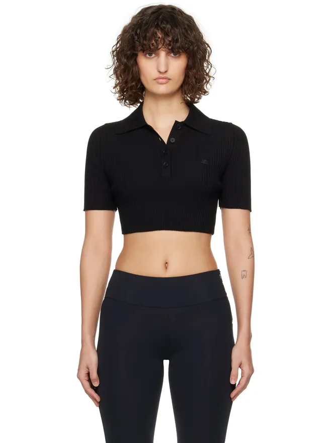 Courrèges Courrèges クロップド ニットポロシャツの商品画像