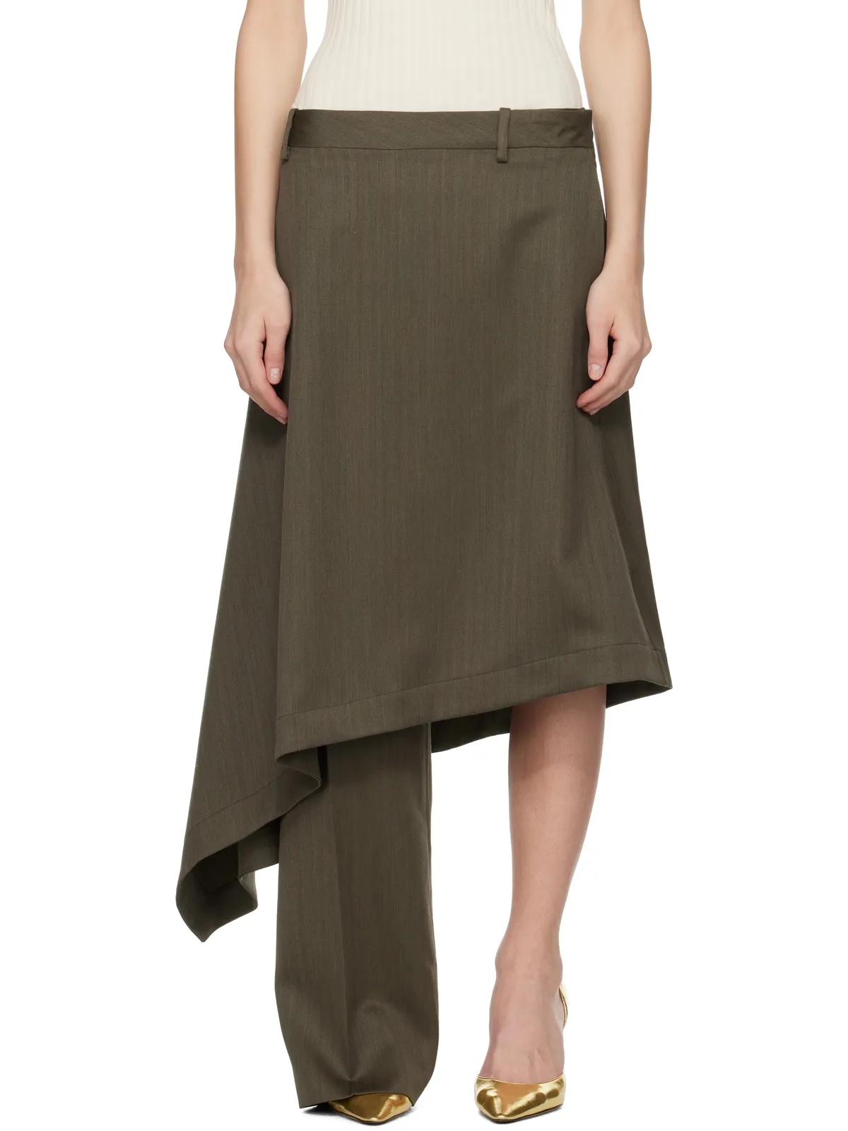 Bottega Veneta Subtle Stripe ウール スカート トラウザーズ - 画像1