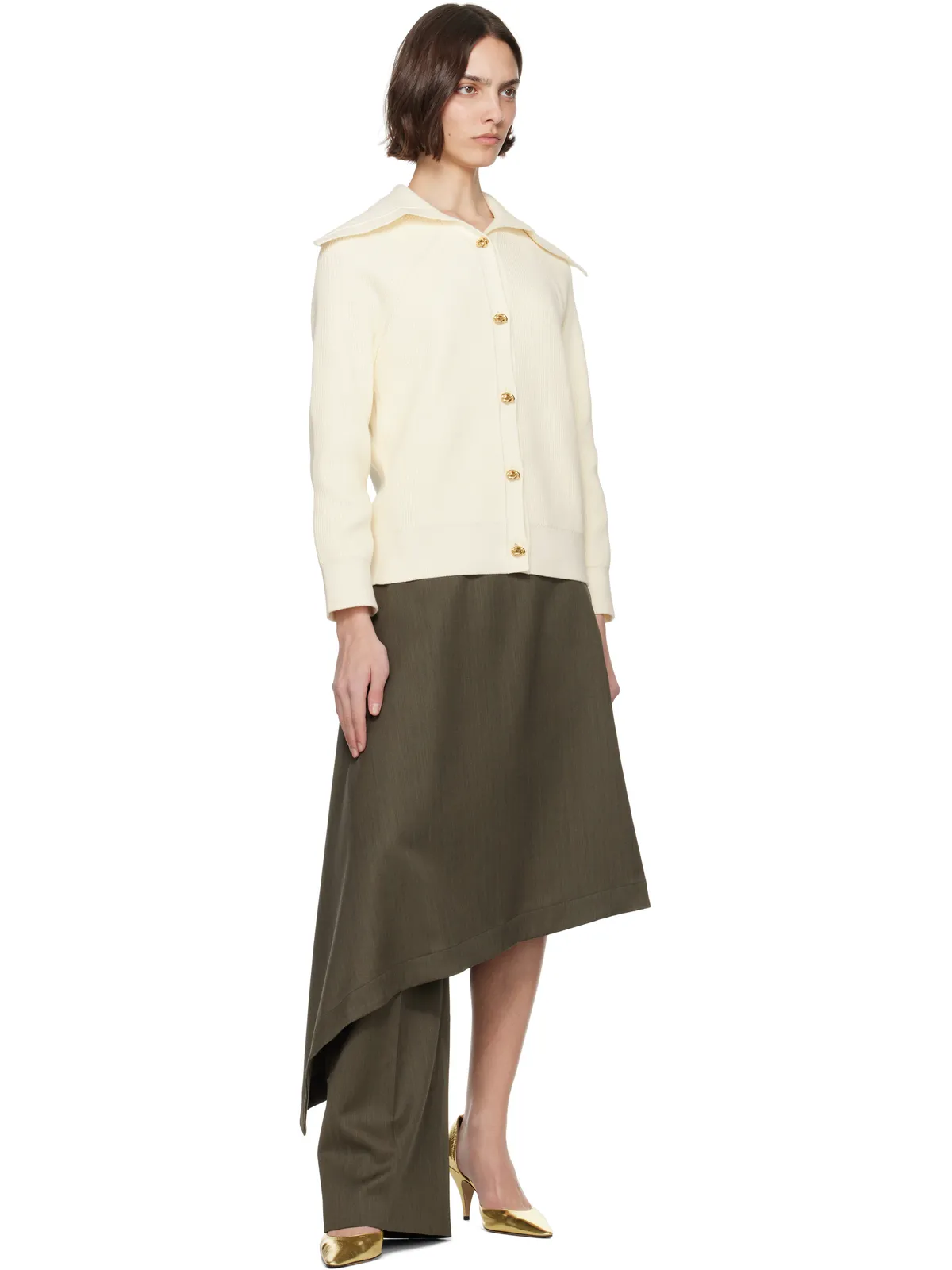 Bottega Veneta Subtle Stripe ウール スカート トラウザーズ - 画像4