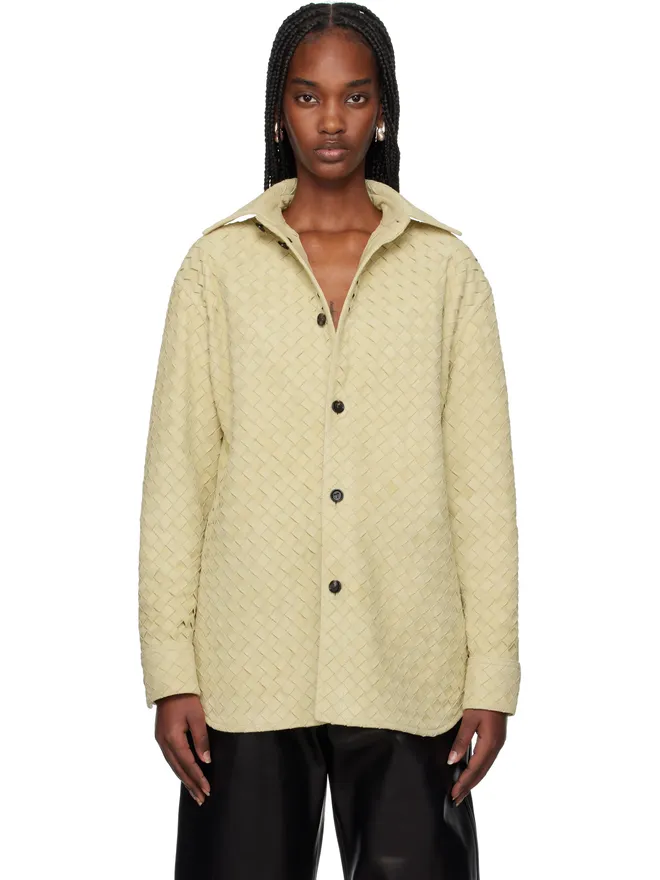Bottega Veneta Bottega Veneta Intrecciato リラックスフィット レザーシャツの商品画像