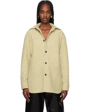 Bottega Veneta Intrecciato リラックスフィット レザーシャツ - サムネイル1