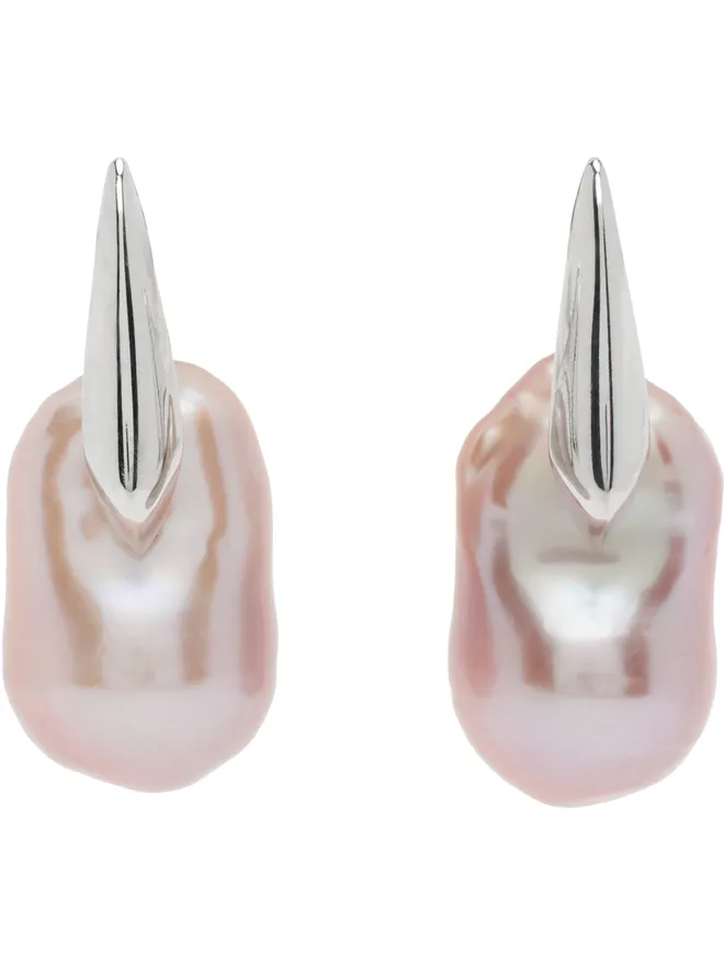 Bottega Veneta Bottega Veneta シルバー＆ピンク スモール パール ピアスの商品画像