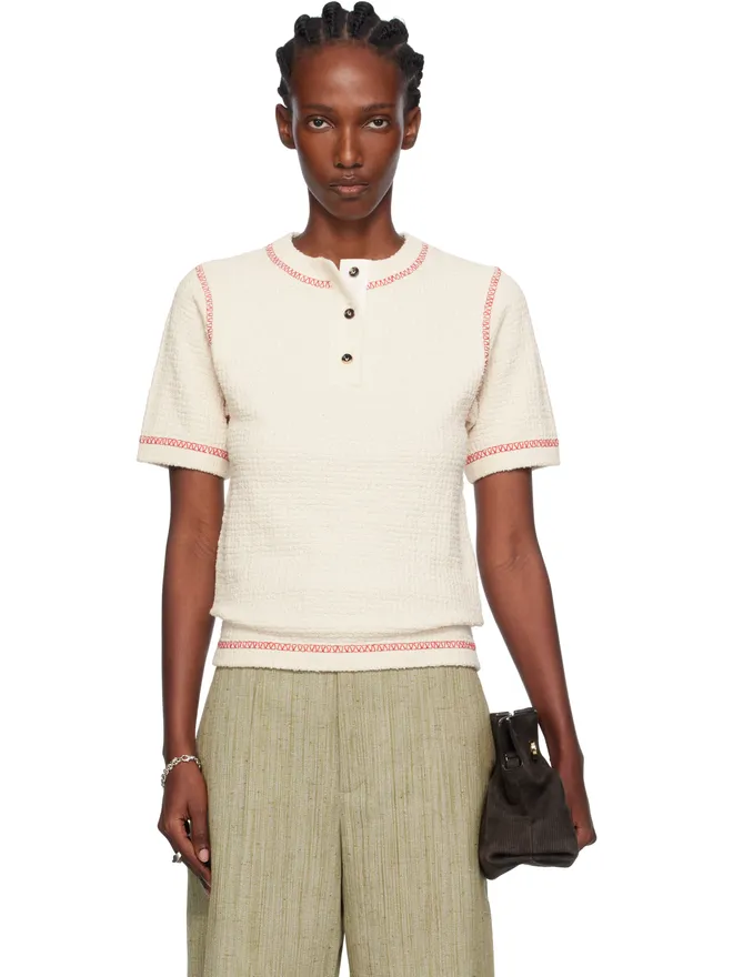 Bottega Veneta Bottega Veneta コットン ワッフル ニットポロシャツの商品画像