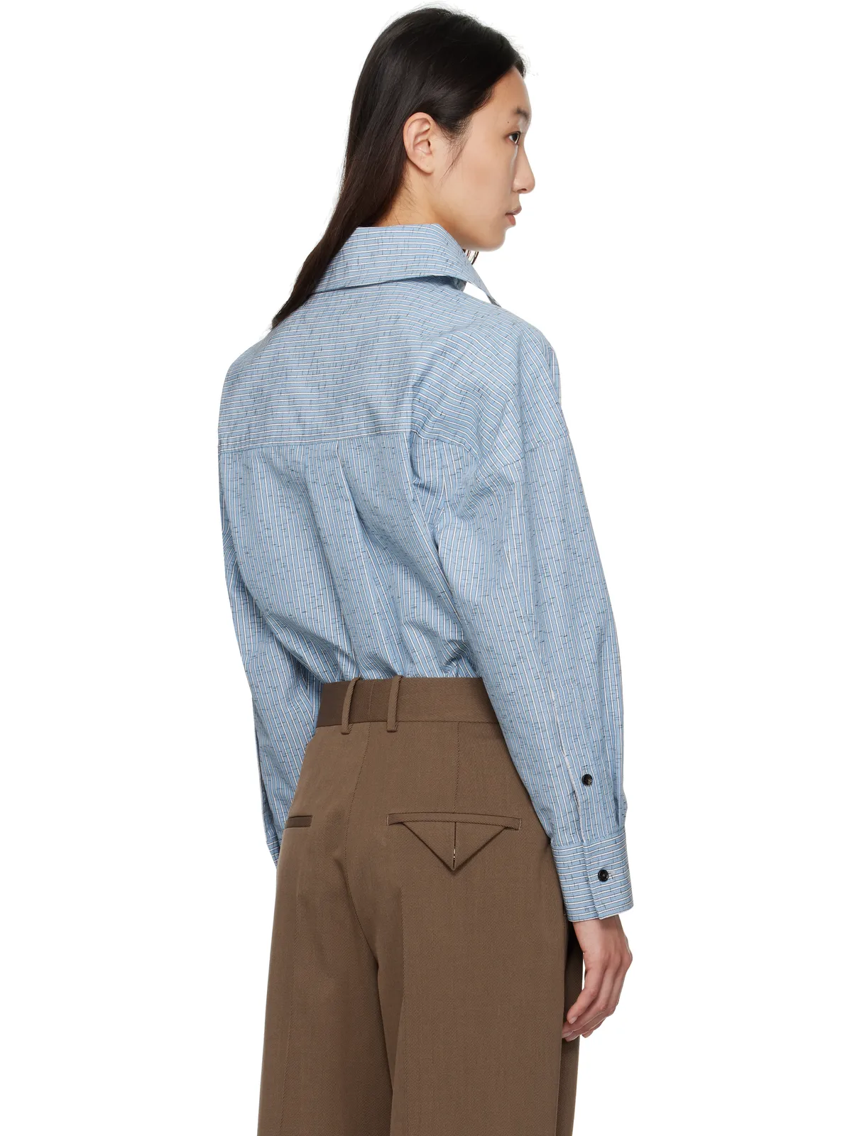 Bottega Veneta コットン＆リネン ストライプ シャツ - 画像3