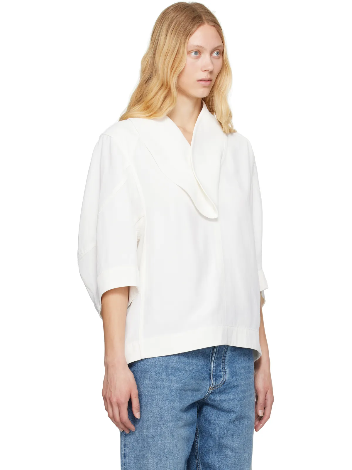 Bottega Veneta Grainy Viscose Linen コクーン シャツ - 画像2