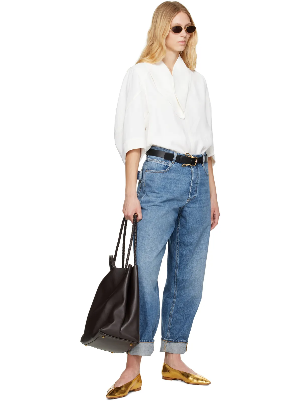 Bottega Veneta Grainy Viscose Linen コクーン シャツ - 画像4