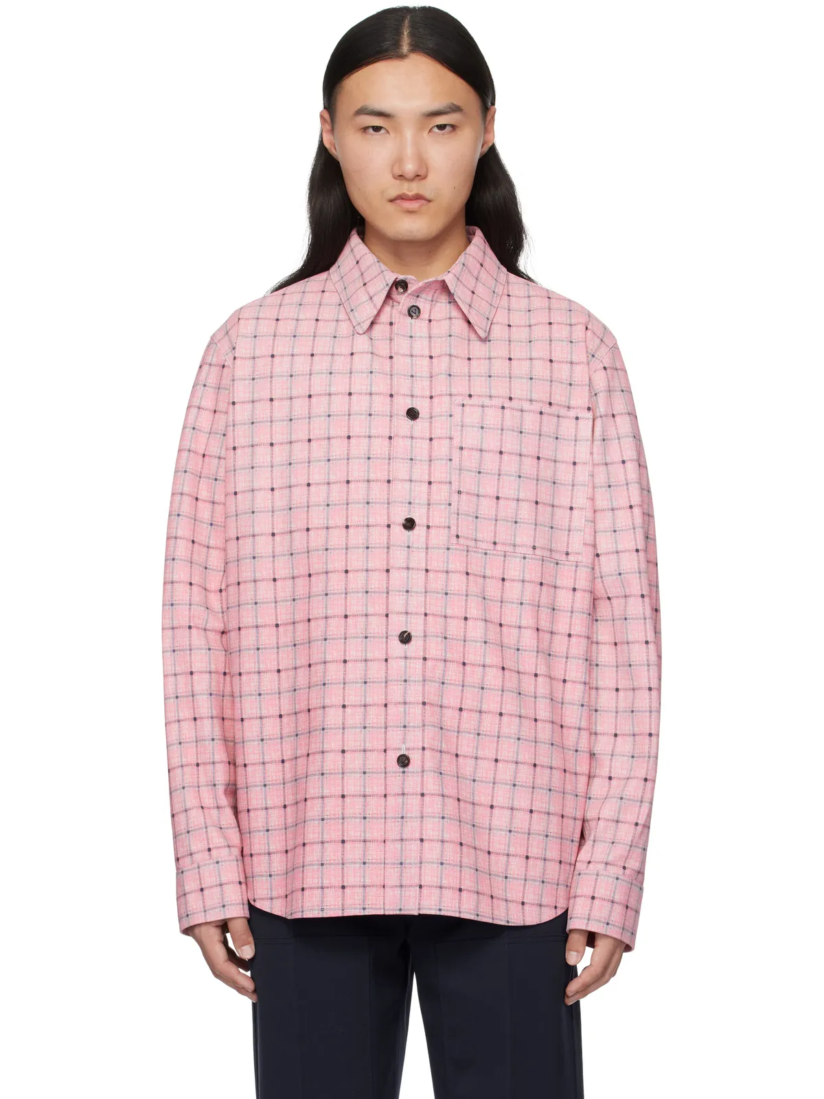 Bottega Veneta プリントレザー シャツ - 画像1