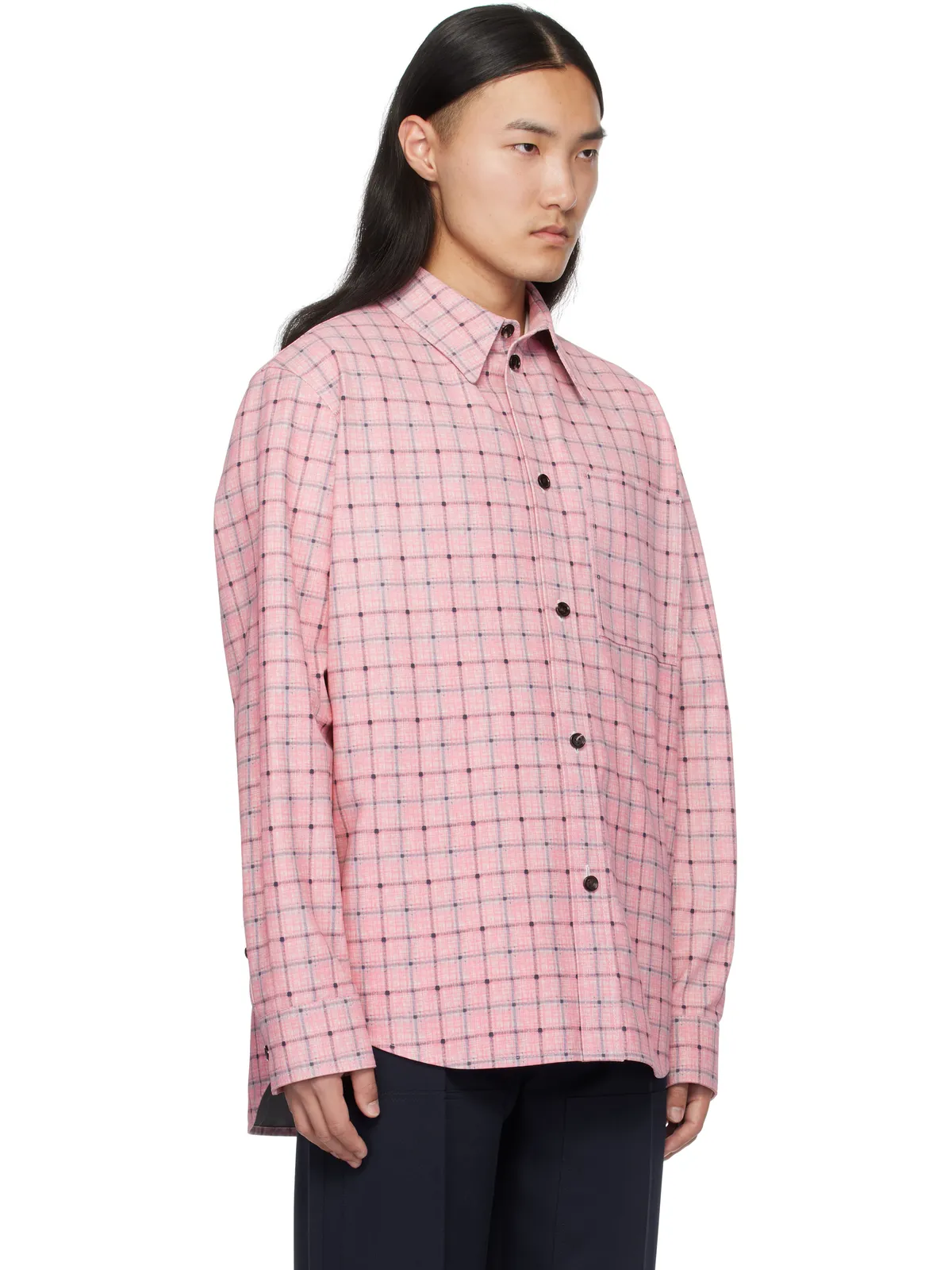 Bottega Veneta プリントレザー シャツ - 画像2