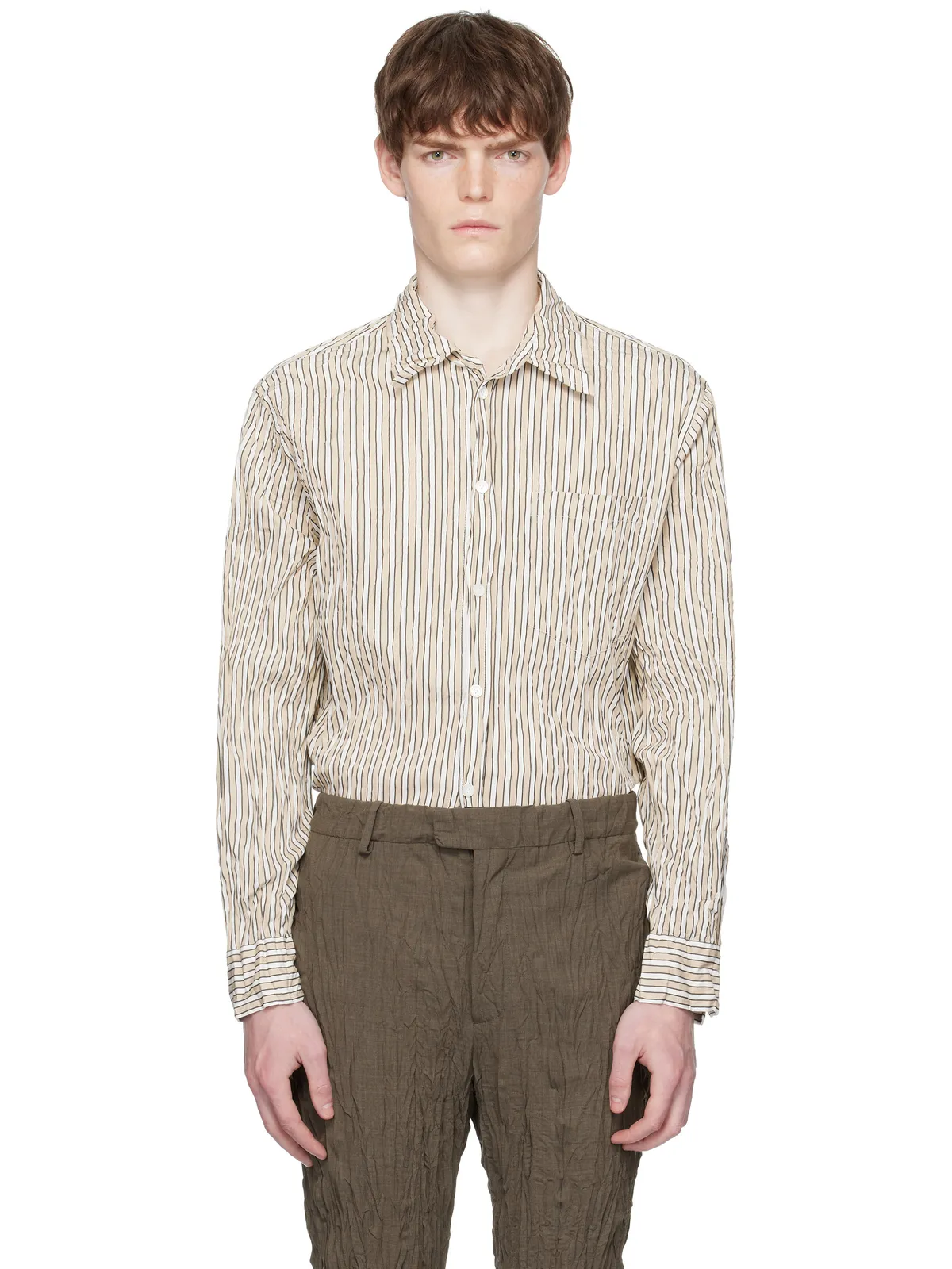 Bottega Veneta Crushed Tech シャツ - 画像1