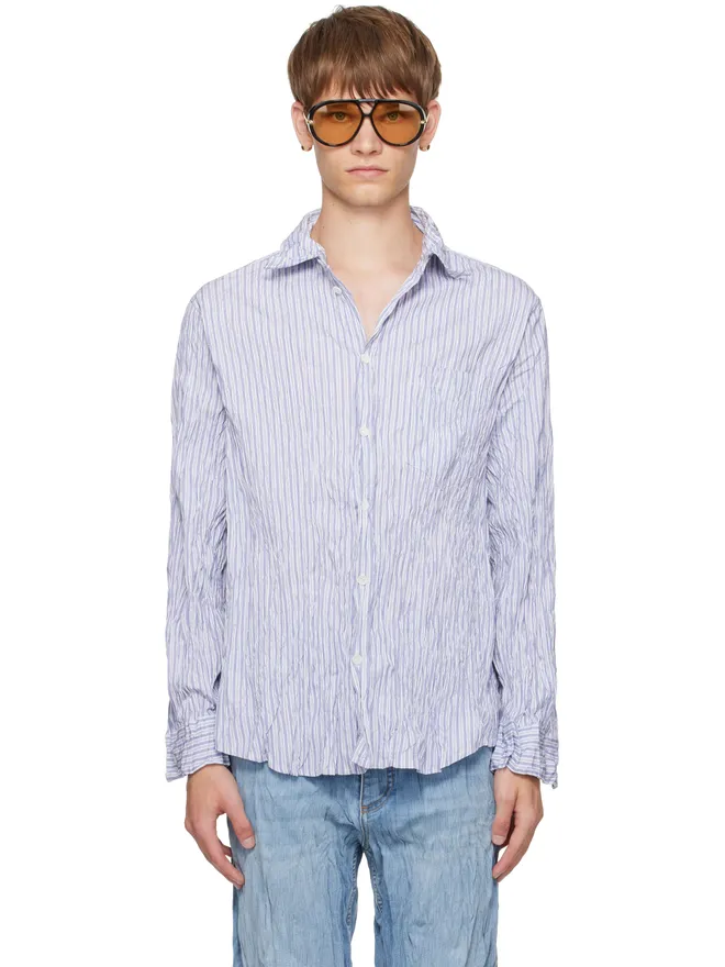 Bottega Veneta Bottega Veneta Crushed Cotton ストライプ シャツの商品画像