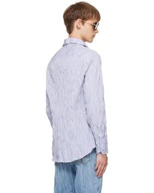 Bottega Veneta Crushed Cotton ストライプ シャツ - サムネイル3