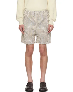 Bottega Veneta Crushed Tech コットン ストライプ ショートパンツ - サムネイル1