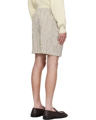 Bottega Veneta Crushed Tech コットン ストライプ ショートパンツ - サムネイル3