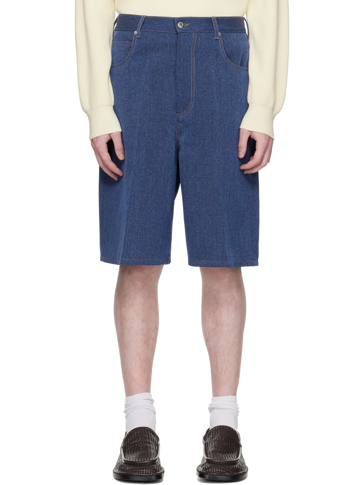 Bottega Veneta メランジ ドリル ショートパンツ - 画像1